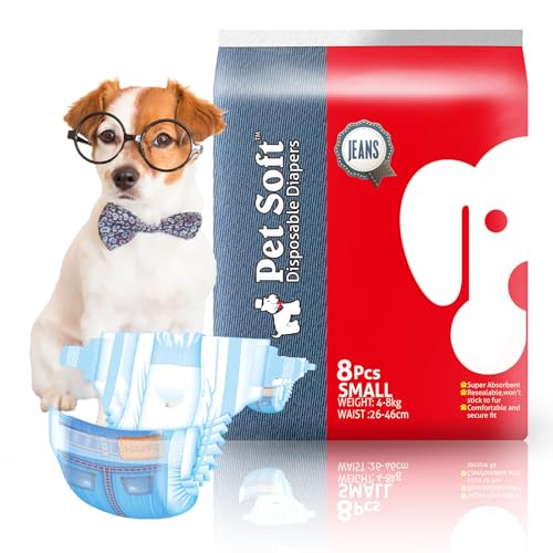 Image of Pet Soft Dog Diapers Female, Disposable Dog Diapers, Cat Diaper for Female Cats, Puppy Diaper 8pcs Small