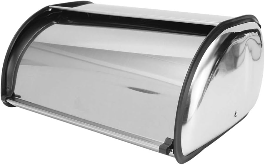Hemoton Bread Bin Roll Top Stainless Steel Bread Container