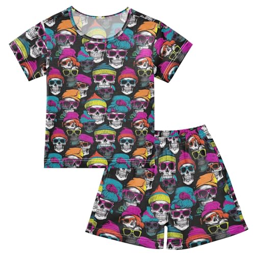 Sugar Skull Skeleton Gothic Pajama Set Pajamas Sleepwear Nightwear Loungewear Clothes Set B04029843
