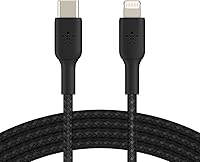 Vista 6 de Belkin BoostCharge - Cable USB C a Lightning trenzado de nailon de 3.3 pies/1M, con certificación MFi de 18 W con Entrega de Energía, cable de carga
