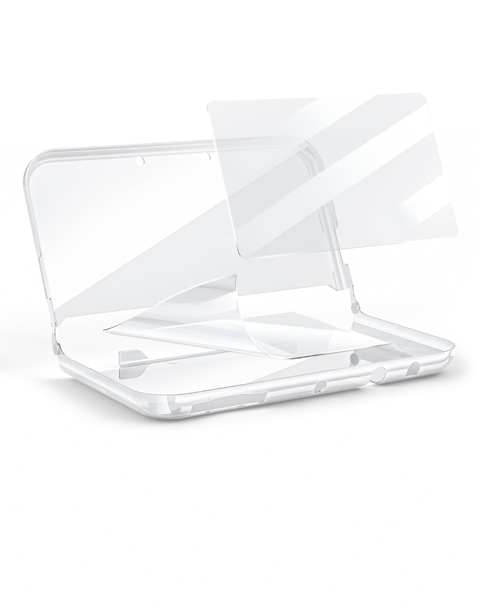 Coque 3DS XL avec protection d'écran 3DS XL, coque rigide transparente avec film PET flexible HD pour 3DS XL/LL 2015