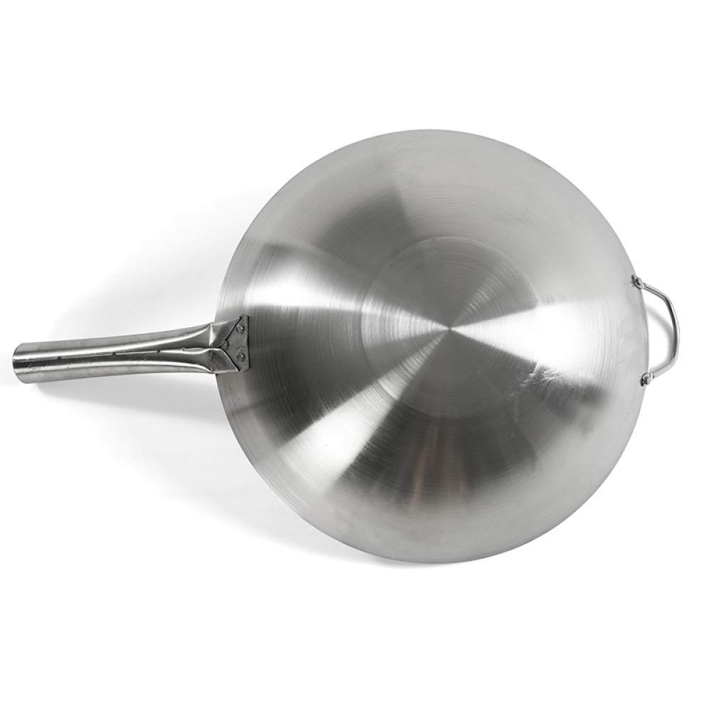ZXFDMSWJ Wok in Acciaio Inox 36 Antiaderente da 43 cm Adatto a Tutti i Piani Cottura compresi i Manici a induzione Stay Cool C 36 cm