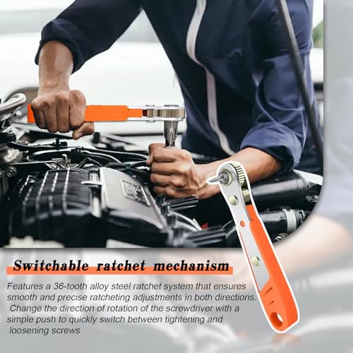 DERJDISF Ratelschroevendraaier – 14 delige Mini-Schroevendraaier, 1/4 Mini-ratel, Zakratelset met Hoog Koppel en Laag Profiel, met Verlengsteel en Opbergtas - Afbeelding 6