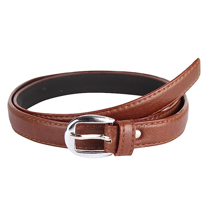 bilAncaWomen PU Leather Belt Adjustable Skinny Casual Belt Stylish Trendy Buckle Strap | 2 CMS (0.75") Wide | 42" Long | Waist Upto 36"