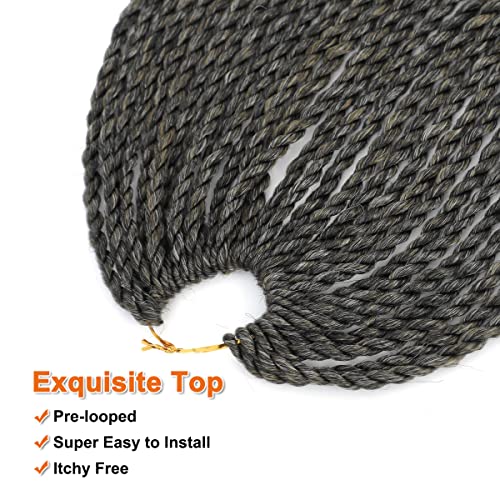 Small Crochet Hair Senegalese Twist 18 Inch 8 Packs Ombre Crochet Braids Hair, 35 Strands/Pack Crochet Twist Hot Water Setting, Pre-Lopped Crochet Hair For Black Women (18 Inch, 1B/27/613) #TOP3