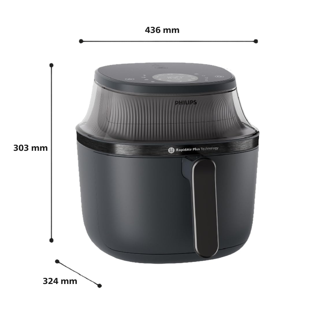 Philips Airfryer Serie 3000 4.2L, Ventana de cocción, 16 en 1 Airfryer, Tecnología RapidAir Plus, Eliminación de grasa, HomeID Recipe App, Fácil de limpiar (NA320/00)