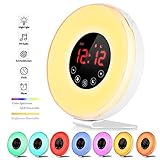 【Wake up Licht】Touchscreen, 12/24 Stunden Zeit System, 5min Klingelzeit mit Schlummerfunktion, Bedientasten auf der Oberseite nicht auf der Rückseite, bequeme Bedienung. (PS: Der Name des authentischen Verkaufsstores ist HAPPYBUY DIRECTORY, nur Bestellung von HAPPYBUY DIRECTORY wir bieten 24 Monate Garantie und Amazon Fulfillment ca. 3-5 Tage kommen in Ihre Tür. Keine Kaufsorgen.)