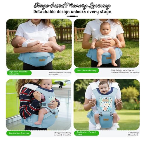 Image of StarAndDaisy 4 in 1 Baby Carrier for 0 to 3 Year Baby with Soft Cushion Hip Seat, Kangaroo Bag for Baby with 2 Storage Pockets, 4 Carry Positions | Baby Carry Bags