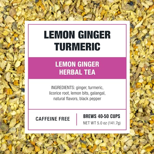 Tiesta Tea - Lemon Ginger Turmeric, Loose Leaf, Lemon Ginger Herbal Tea, Premium Blend, Non Caffeinated Herbal, Make Hot or Iced & Brews Up to 50 Cups, 5 Ounce Refillable Tin