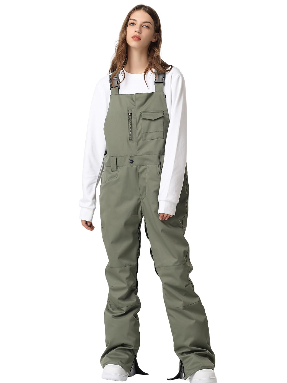 HOUZONIY Skihosen Für Damen, Damen Schnee Lätzchen, Wasserdicht Winddicht Isolierte Skihose, verschleißfeste Latzhose, Wandern, Klettern