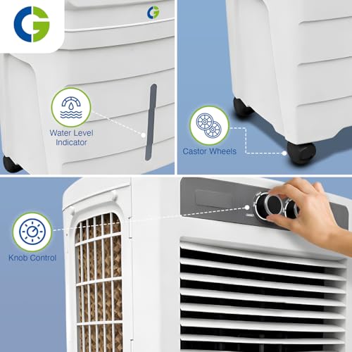Image of CG Norris 90L Desert Air Cooler for Home | Inverter Compatible | Ice Chamber | Castor Wheels | Water Level Indicator | Up to 45 Ft Air Throw | 3 Yr Motor and Pump Warranty | 1 Yr Product Warranty