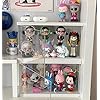 2 Tier Clear Acrylic Display Case Stand for Funko pop, 2 Layer Storage Cabinet Shelf Showcase Dustproof for Mini Toys Figures Stone Collectibles Assemble Organizer, White 9.8x4.5x5.9inch