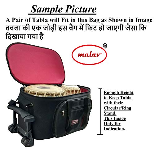 Image of Malav Tabla Fiber Sheet Hard Case Bag with Trolley (Flight Case) having padding all sides