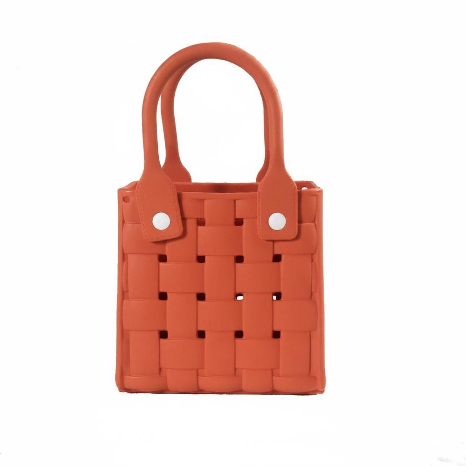 Ojiva® Waterproof EVA Basket Bag Lightweight PVC Woven Handbag Easy to Clean Woven Tote Bag DIY Customizable for Moms, Commuting, Casual Outings, Beach, Orange|Clothing, Shoes & Accessories-image-23
