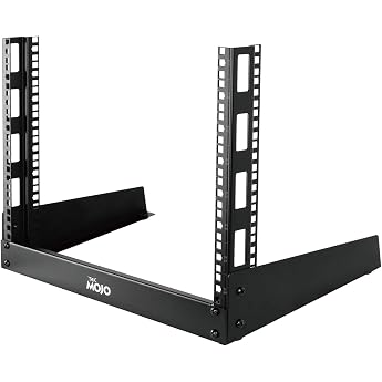 Tecmojo 19 Inch 8U 2 Post Desktop Server Rack, Open Frame Rack for 19" AV Data Audio Studio Equipment Freestanding Home Offic