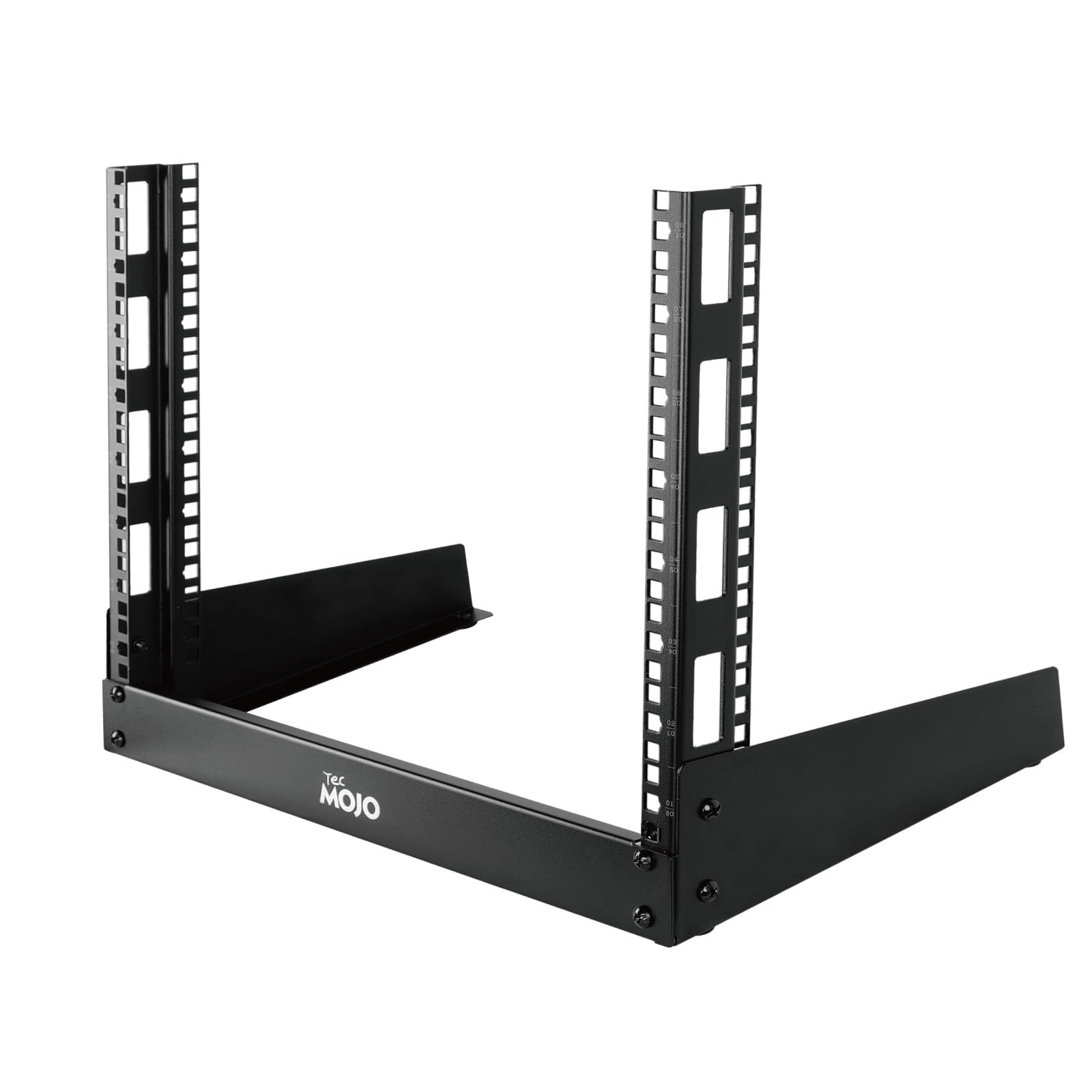 Tecmojo Rack da Tavolo 19 Pollici 8U 2 Montanti, Rack a Struttura Aperta per Apparecchiature AV, Nero