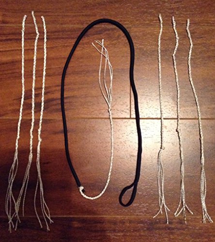 Nylon Bullwhip Spare Fall Kit 1 - 22 inch Fall (BLACK) Plus an Additional 6 Nylon String Cracker Popper Sku #F1