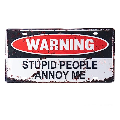 Image of Stupid People Annoy Me Multipurpose Metal Signs - License Wall Plate, Decorative Car Tag - Ideal for Cafe, Restaurant, Shop, Home, Hotel, Club, Office, Living Area