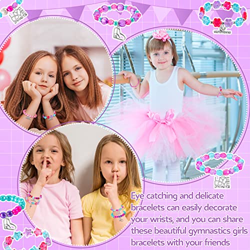 Sasylvia 12 Pcs Gymnastics Gifts Gymnastics Bracelets Bulk Pink Bracelet For Girls Gymnastics Party Favors Supplies Charm Pink Gymnastics Jewelry Women Gymnasts #TOP6