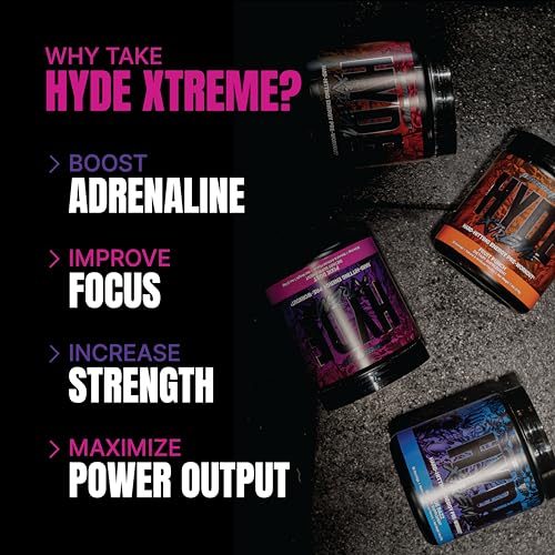 Image of HYDE Xtreme - Hard Hitting Energy Pre Workout Supplement | Caffeine, Beta-alanine, Creatine HCl, L-arginine | For Muscle Pump, Vascularity, Strength and Focus | 15 servings (Pixie Dust)