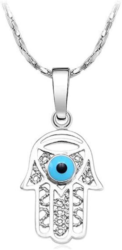 XUPINGHamsa Hand Evil Eye Pendant Necklaces With18 Chain for Children's Womens Thanksgiving Day