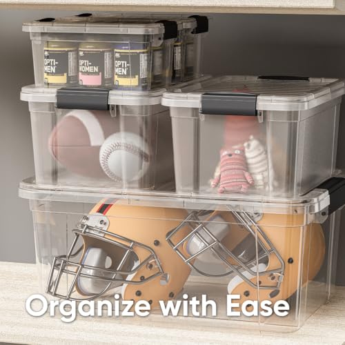 Image of Superio Storage Bins with Lids, Clear Plastic Containers for Organizing, Stackable Totes, BPA Free, Odor Free, Organizer Boxes for Home, and Dorm (2 Pack, 22 Qt)