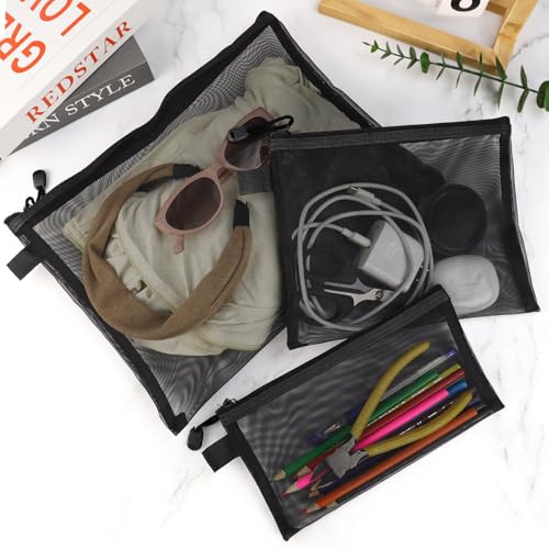 Set de 6 bolsas de malla con cierre negro miniatura 5