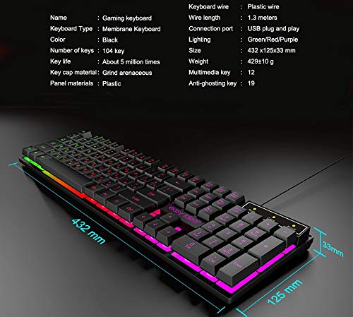 Teclado Mecánico Gaming USB 104 Teclas miniatura 3
