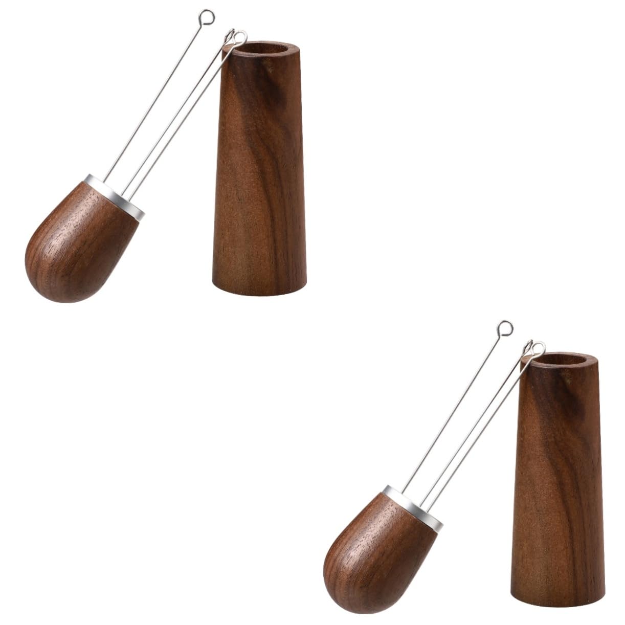 ABOOFAN 2 Juegos difusor de café batidor cafe agitador cafe Dispersor de café dispensador vaso dosificador distribuidor tipo aguja espresso agitador de café con mango de madera Light Brown