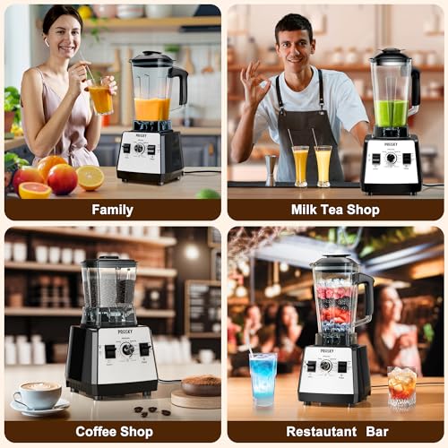 Image of Kitchen Blenders, Smoothies Blenders, PRASKY 1000W Blender and Grinder Combo 25000RPM Powerful Professional Blender 68oz BPA Free 2 Containers (White)