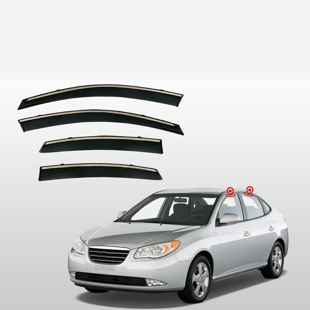 PANXUC Car Wind Deflectors for Hyundai Elantra AVANTE MK4-HD 2008-2016, Side Window Wind Rain Deflector Window Visor Sun Rain Guard Smoke Guards