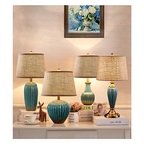 Lampe de bureau rétro petite chambre lampe de table salon céramique