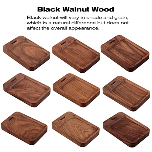Image of Walnut Wood & Aluminum Headset Holder, Desktop Headphone Stand, Universal headphone holder for most music gaming headsets - Black Walnut