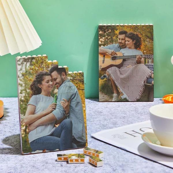 Miniatura 4 de Smile lab Rompecabezas de bloques de fotos personalizados con forma vertical-rectangular, regalo personalizado para el día de San Valentín para él,