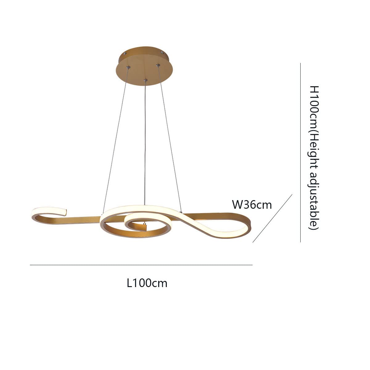 Lampy sufitowe do sypialni, stołu jadalnego LED ściemnialna z pilotem zdalnego sterowania, regulowana wysokość, lampa sufitowa do salonu, kreatywność, oświetlenie jadalni (białe dł. 100 cm/6
