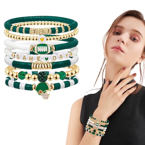 Football Mom Bracelet for Men Women Boho Game Day Stackable Sports Charm Bracelets Bangles Football Sport Fan Jewelry2
