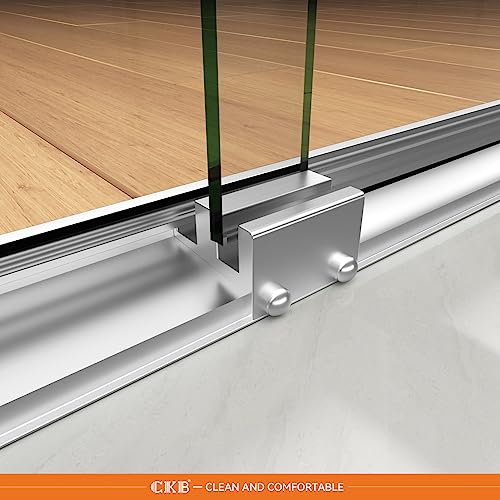 Ckb Sliding Shower Doors, Semi-Frameless Bypass Shower Door, 56-60 Inch W X 72 Inch Height, 1/4 Inch Tempered Glass, Chrome Polished, Berlin #TOP4