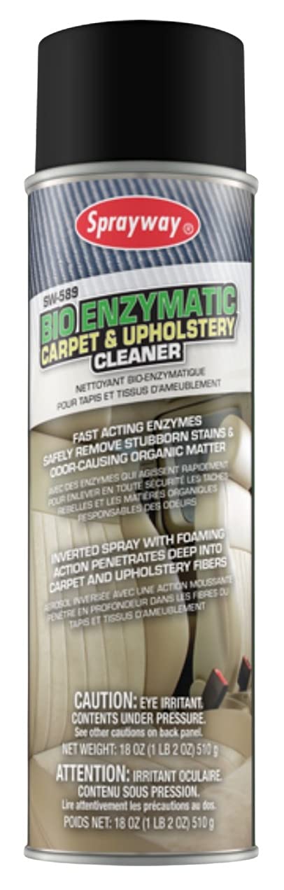 Sprayway SW589 Bio Enzymatic Carpet and Upholstery Cleaner, 18 oz