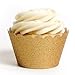 Koyal Wholesale Gold Cupcake Wrappers Glitter Scalloped Cupcake Wraps for Weddings, Birthdays, and Christmas, Decorative Glitter Gold Cupcake Holders for Dessert Tables Graduation Displays, Set of 50