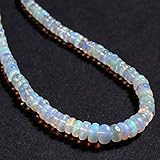 opaleszenz Äthiopische Opal Plain Rondelle Halskette, Perlenkette mit Sterling Silber Verschluss Für Ihre Jemand Besonderes; SPEZIFIKATION: Steinform, Plain Rondelle, Herkunft, Äthiopien, Steinfarbe, Feuerfarbe, Steinbehandlung, Natur, Steinabmessung, 3 mm - 5MM, Halskettenlänge, 45 cm, Halskette Karatgewicht, 55 (ca.)