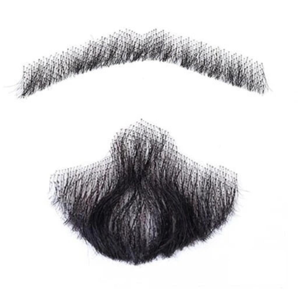 Fake Beard with Glue, Realistic Fake Beards, Invisible Lace Mustache, Fake Goatee Beard, Fake Facial Hair for Halloween Cosplay,Hz04