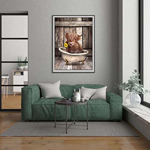 Chwglfgg Cow Bubble Bath Diamond Painting Kits For Adults Beginners,5D Animal Diamond Art Kit,Diy Full Round Drill Gem Art Home Wall Decor 12 X 16 Inch #TOP1