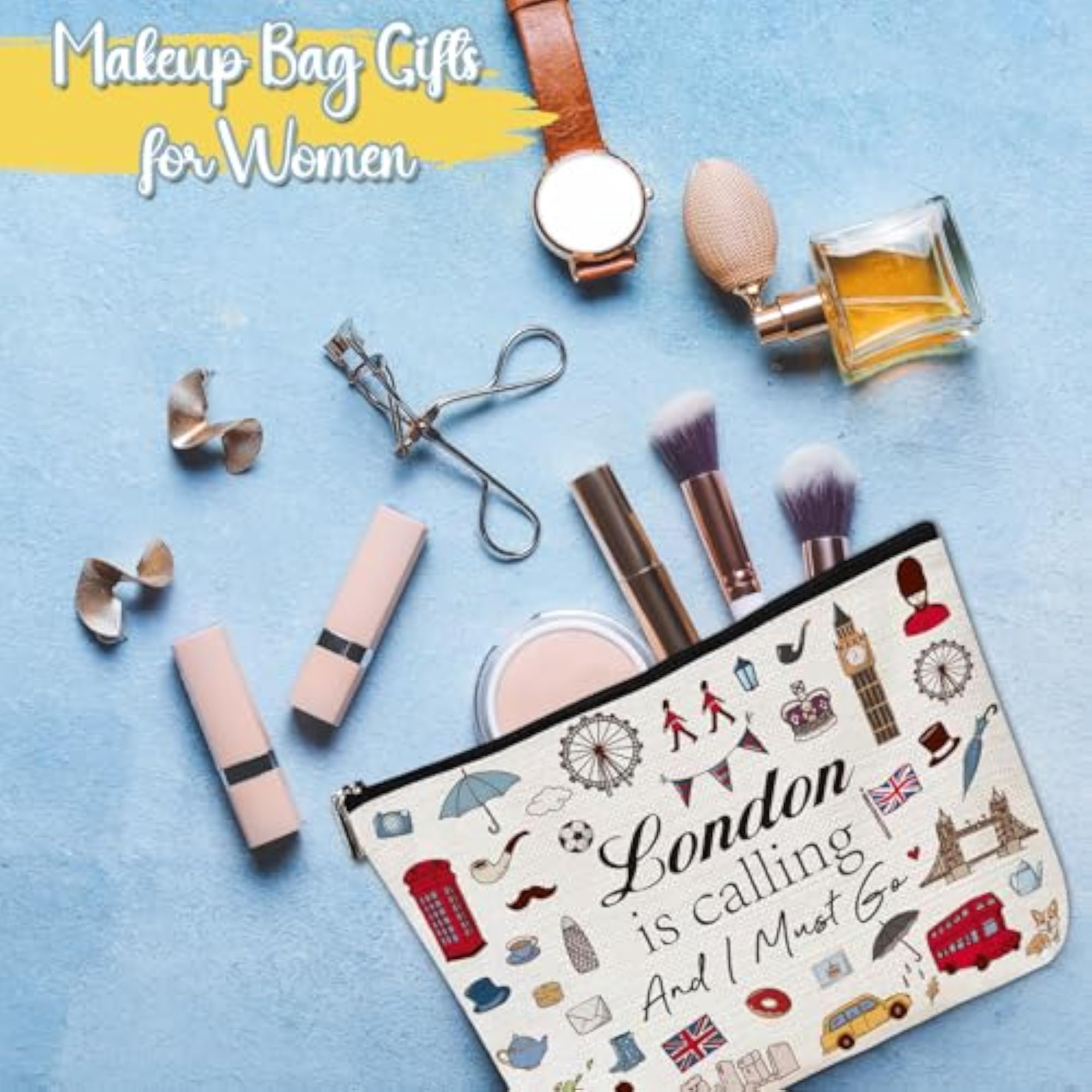 London Vacation Makeup Bag, Travel Pouch