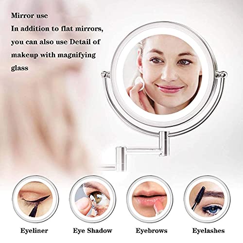 Miroir de maquillage mural grossissant 7X JCAKES extensible et pivotant 360