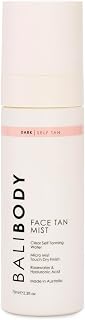 Bali Body Face Tan Mist - Dark Shade | Streak-Free, Fast Drying Facial Self Tanner | Hydrating Soothing Formula for All Skin Types | Vegan, Cruelty Free, Australian Made (70 ml/2.3 fl oz)