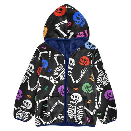Image of Aflyko Boys Fleece Coat Blue Zip-Up Hoodie Girls Outerwear Kids Hooded Jacket