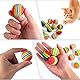 TIESOME Regenbogen Katzenball, 12 Stück 3.5 cm weicher katzenspielzeug Interaktives Kätzchen Spielzeug Regenbogen Katzenbälle Bunte Schaumstoffbälle für Haustiere,Spielendes Kau-Übungsspielzeug