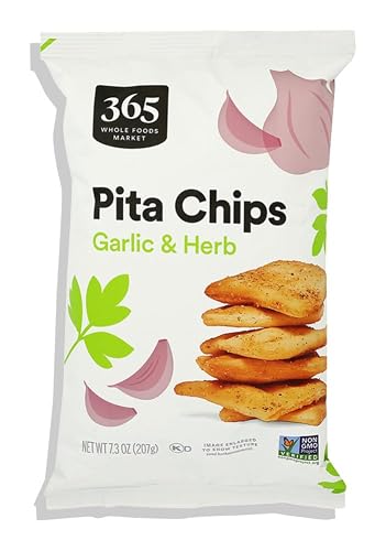 365 by Whole Foods Market Garlic & Herb Pita Chip, 7.3 OZ