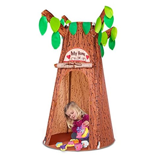 Kids Play Tents, Forest Hollow Tree House for Girls and Boys, Easy Folding Indoor Outdoor Pretend Play Game Props, Pop Up Play Tent w/ Carrying Bag, Ideal for Children Ages 3 Years & Up