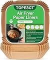 TopEsct Carta da forno per friggitrice ad aria calda, confezione da 120 cm, carta da forno per aria calda, impermeabile, resistente all'olio, per cesti da 4,5 – 8 l